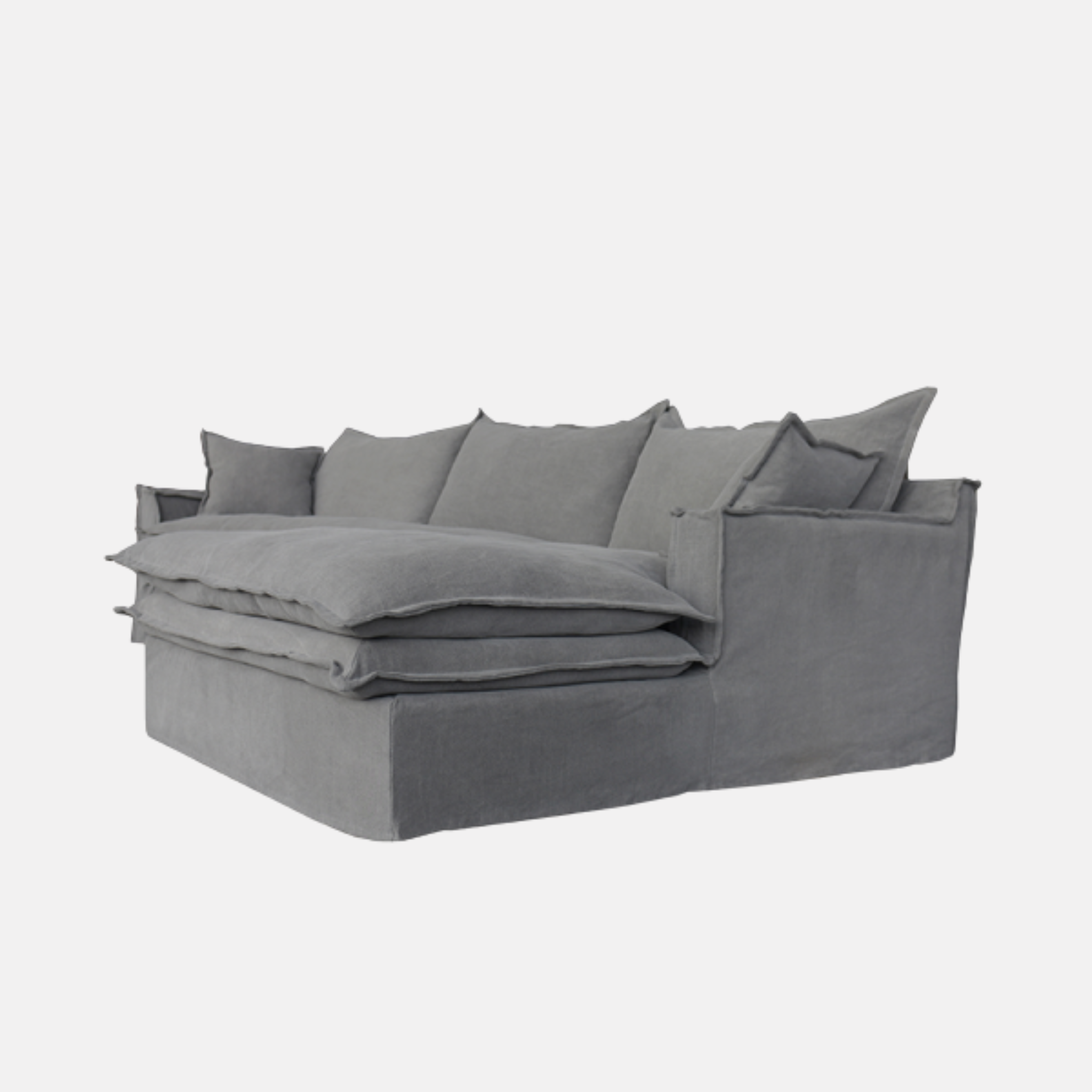 Hadley Right Hand Chaise Sofa - Grey Linen