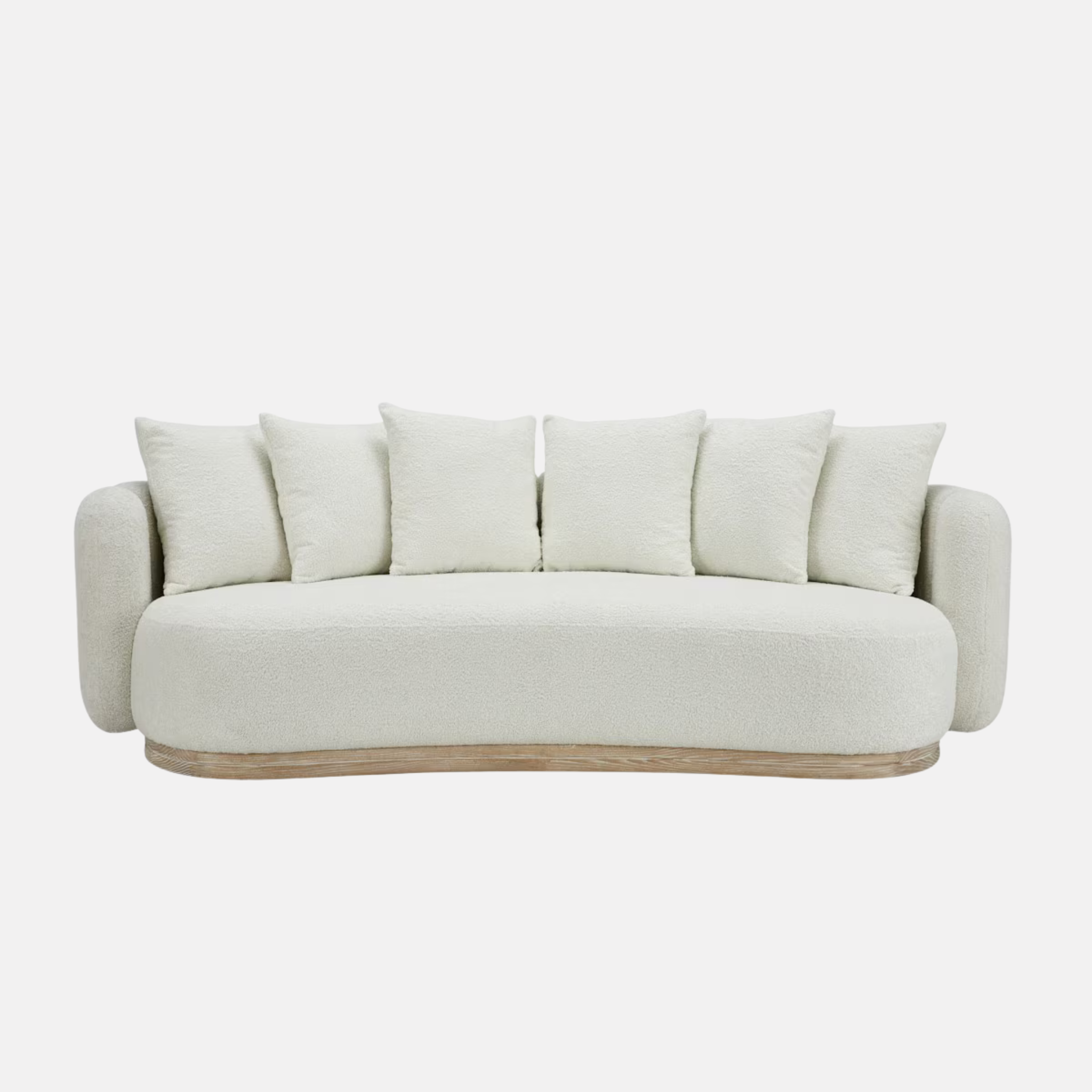Olsen Curved Boucle Sofa - Ivory