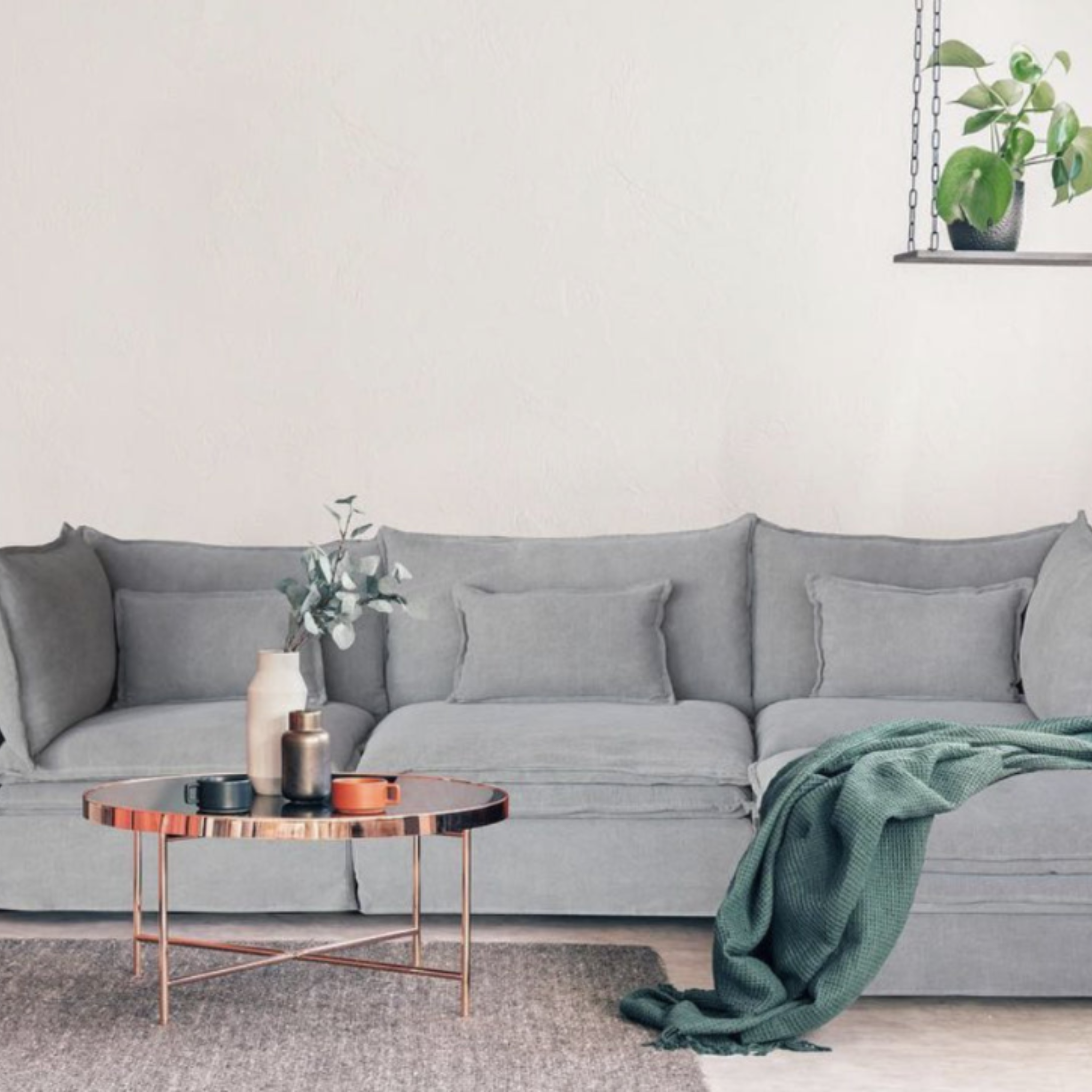 Malta LH Sofa Corner Seat - Grey