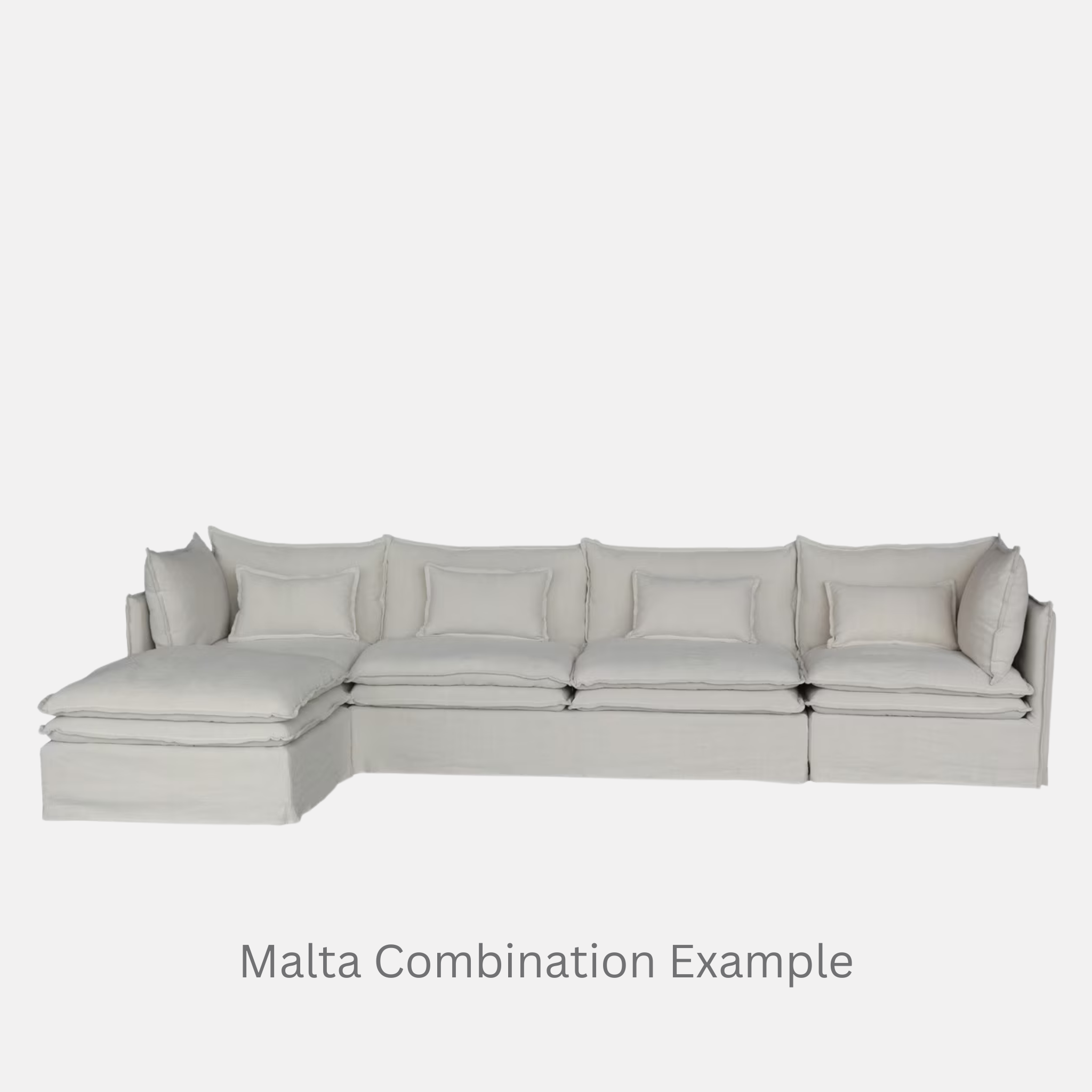 Malta Sectional Ottoman - Salt & Pepper