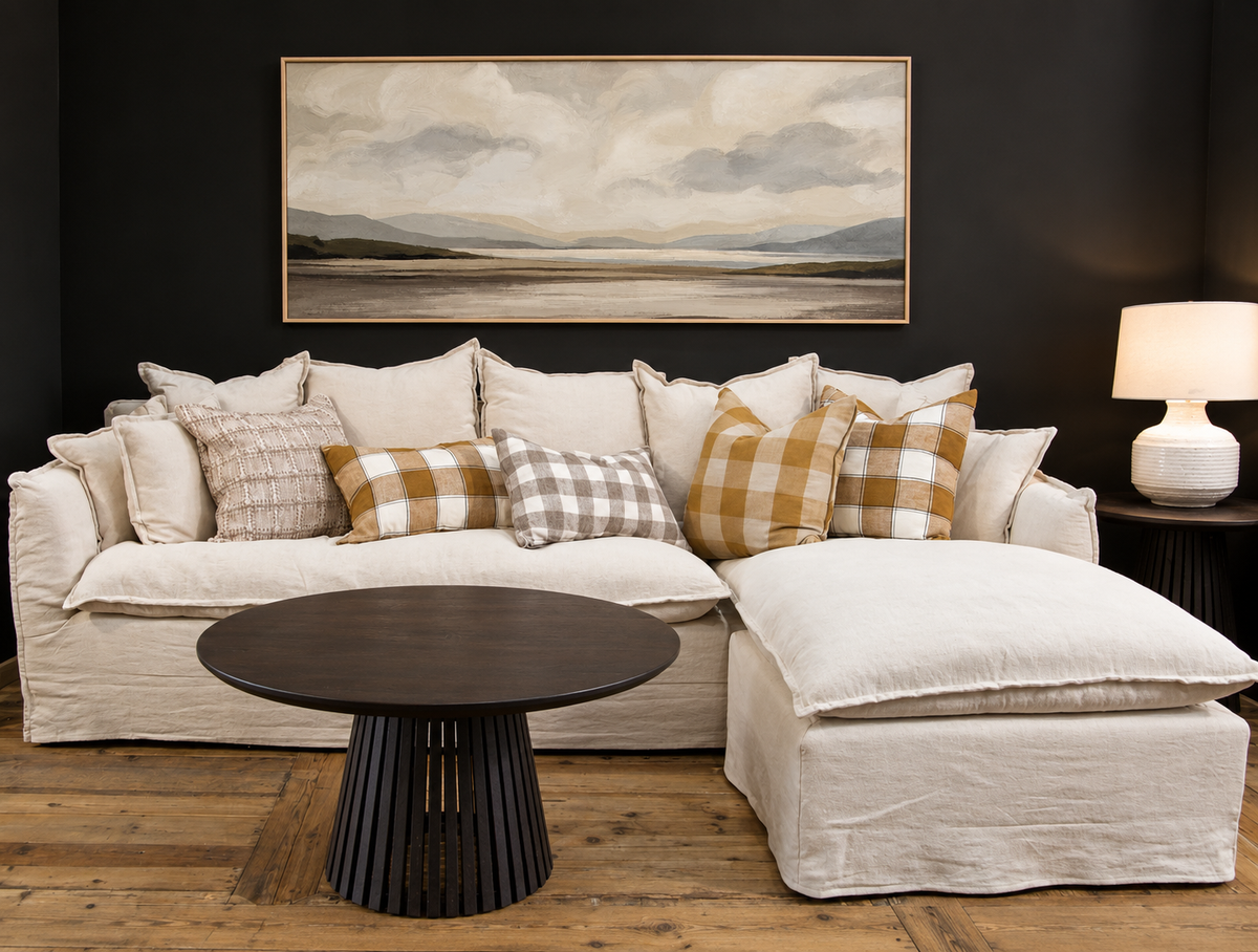 Miro Left or Right Chaise Sofa - Salt & Pepper