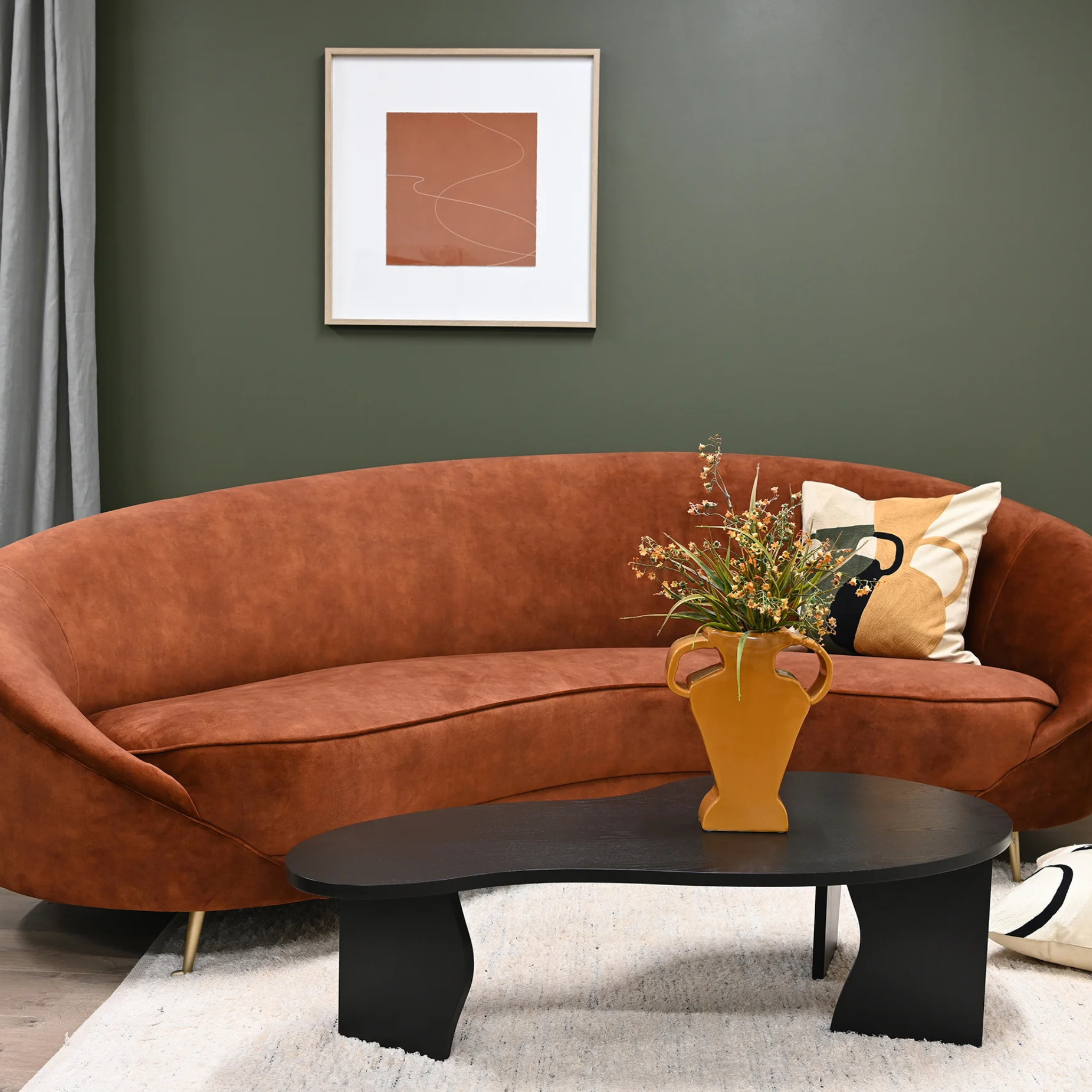 Jane Adore Velvet Sofa - Hazel