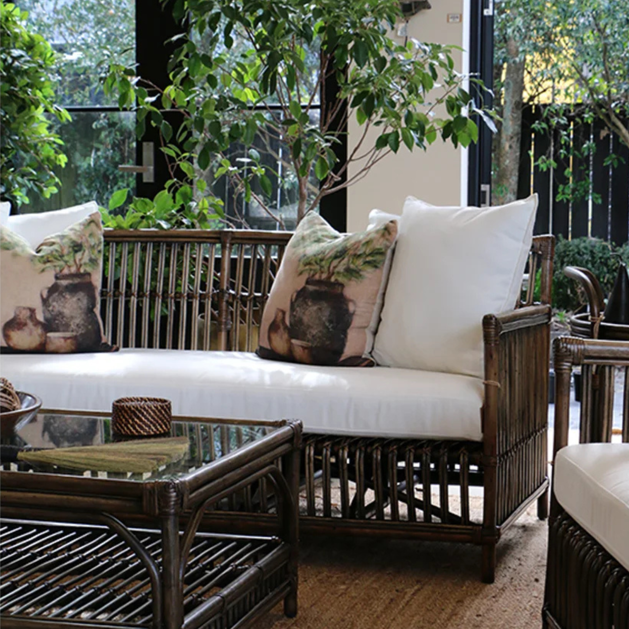 Bermuda 3 Seater Sofa - Walnut Rattan