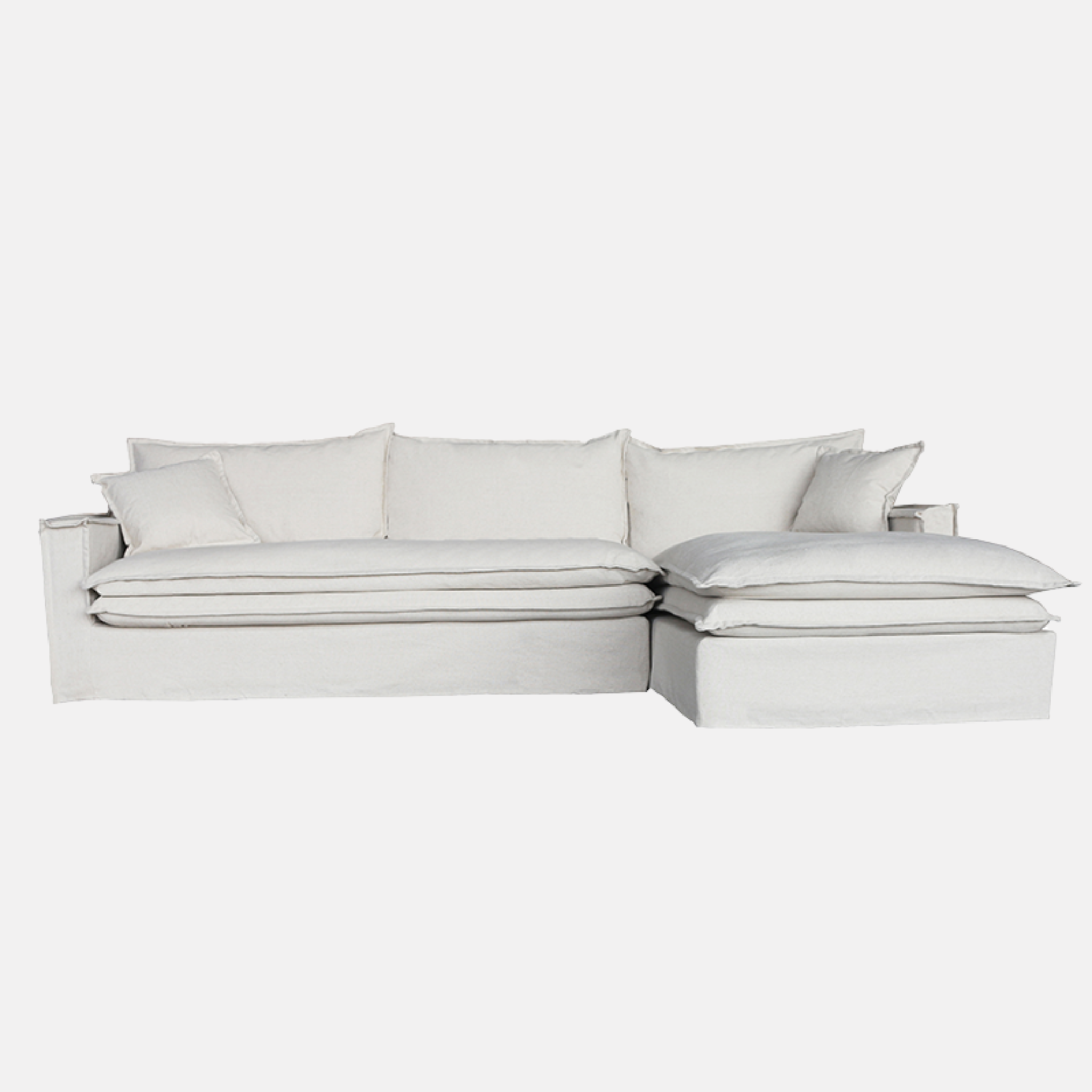 Hadley Right Hand Chaise Sofa - Natural Linen