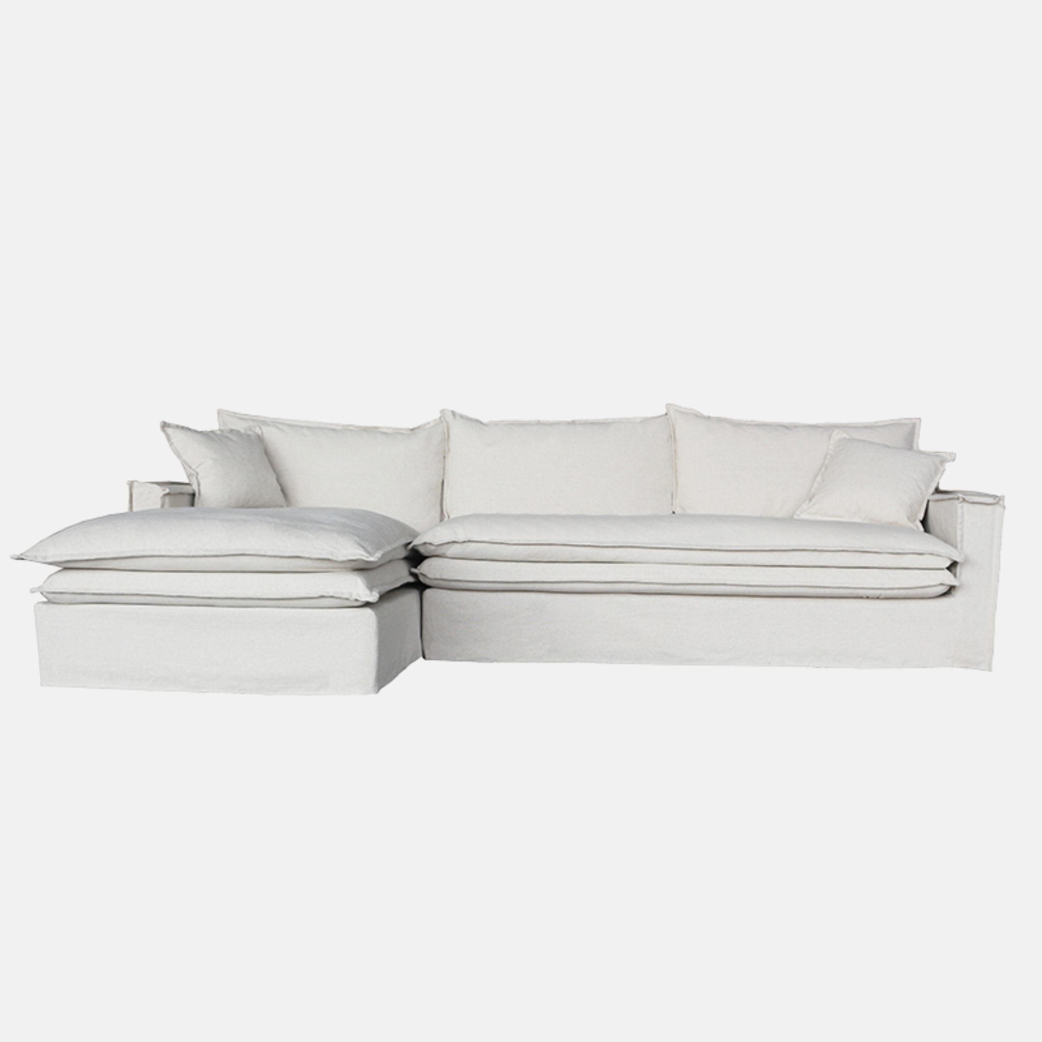 Hadley Left Hand Chaise Sofa - Natural Linen