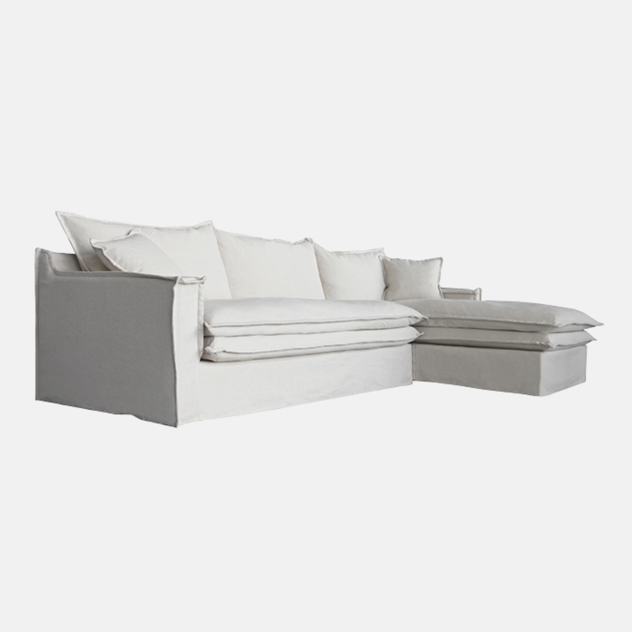 Hadley Right Hand Chaise Sofa - Natural Linen