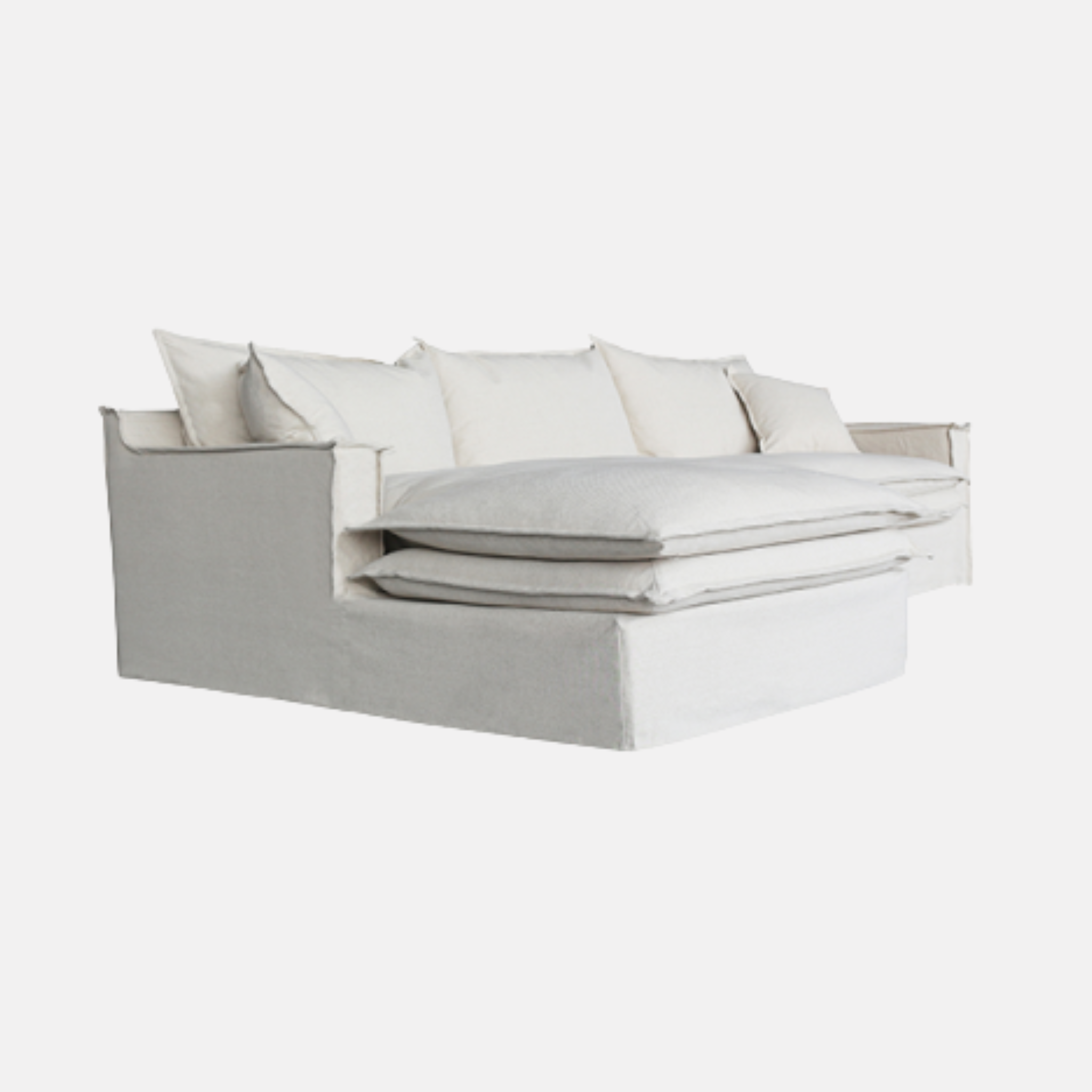 Hadley Left Hand Chaise Sofa - Natural Linen