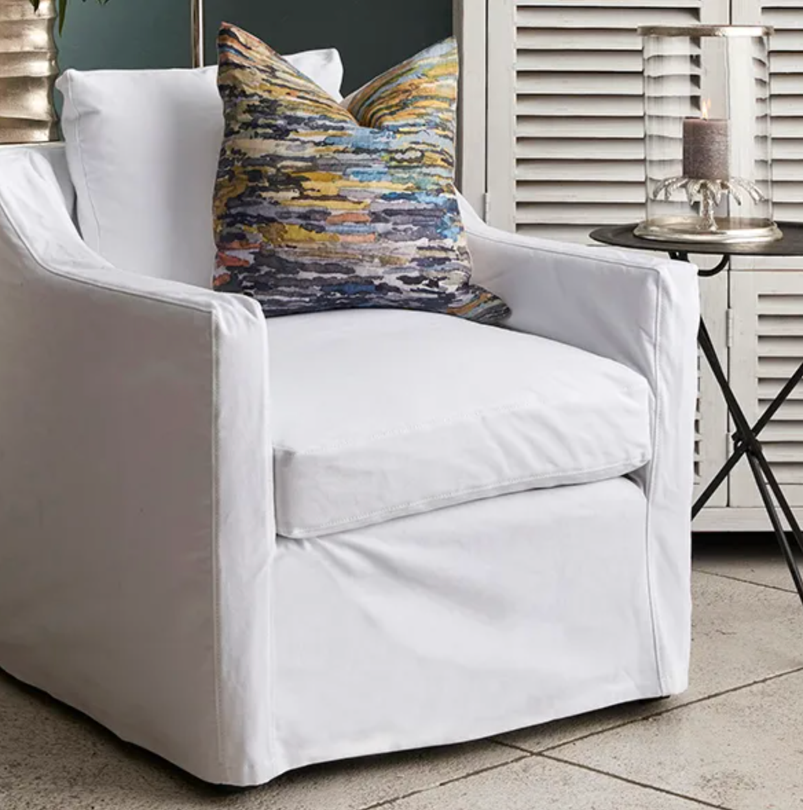 Dune Armchair - White Cotton