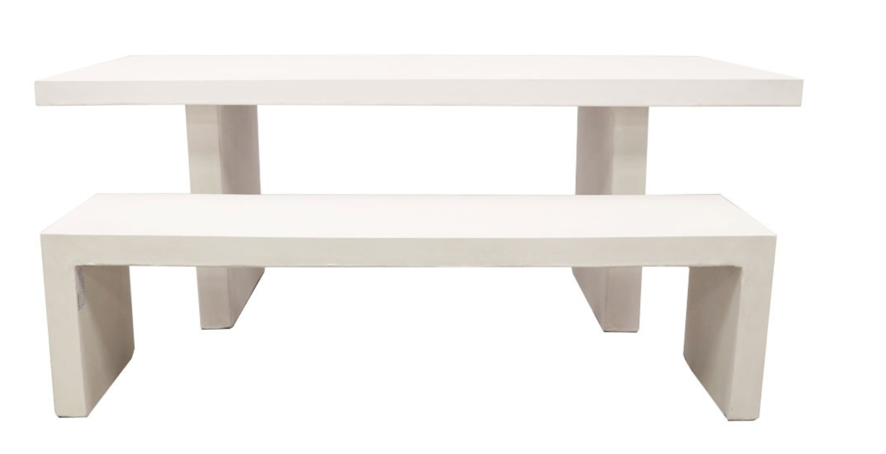 Palma Outdoor Concrete Bench - White