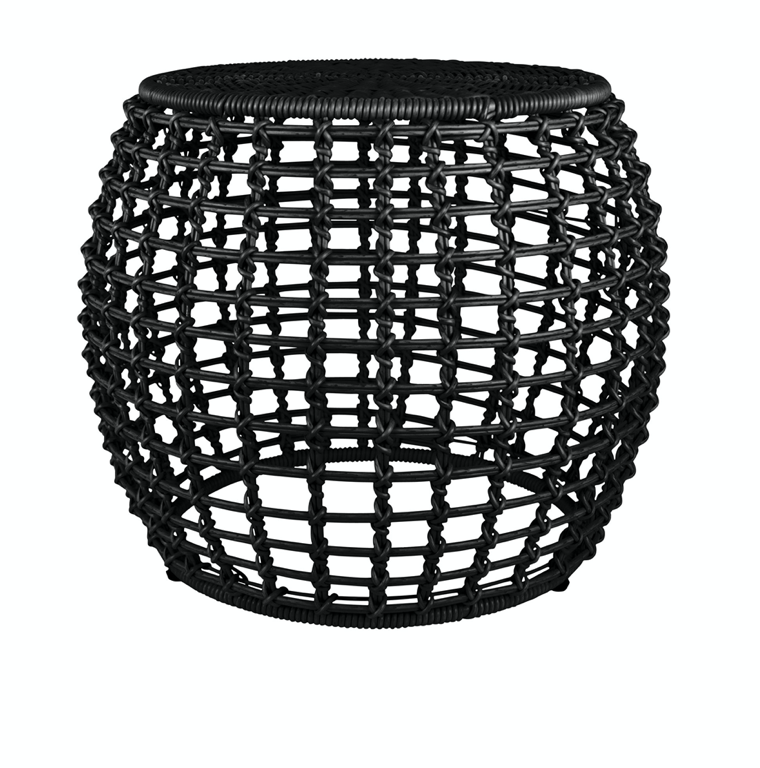 Check Outdoor Rattan Side Table - Black