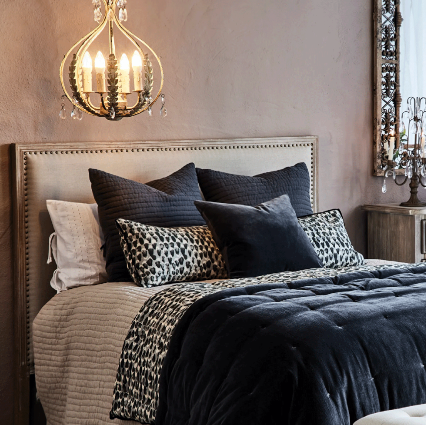 Manto Studded Bedhead - Linen