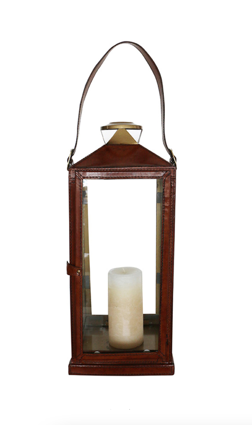 Caribbean Brass & Leather Lantern