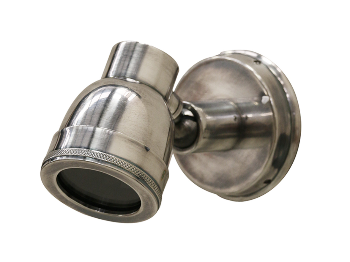 Outdoor Brass Spotlight - Antique Silver