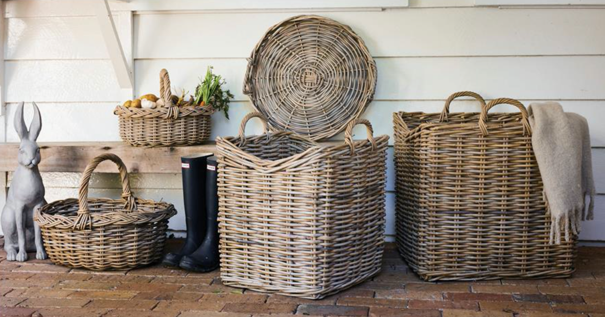 Grove Rattan Square Planter Basket (Set of 2)