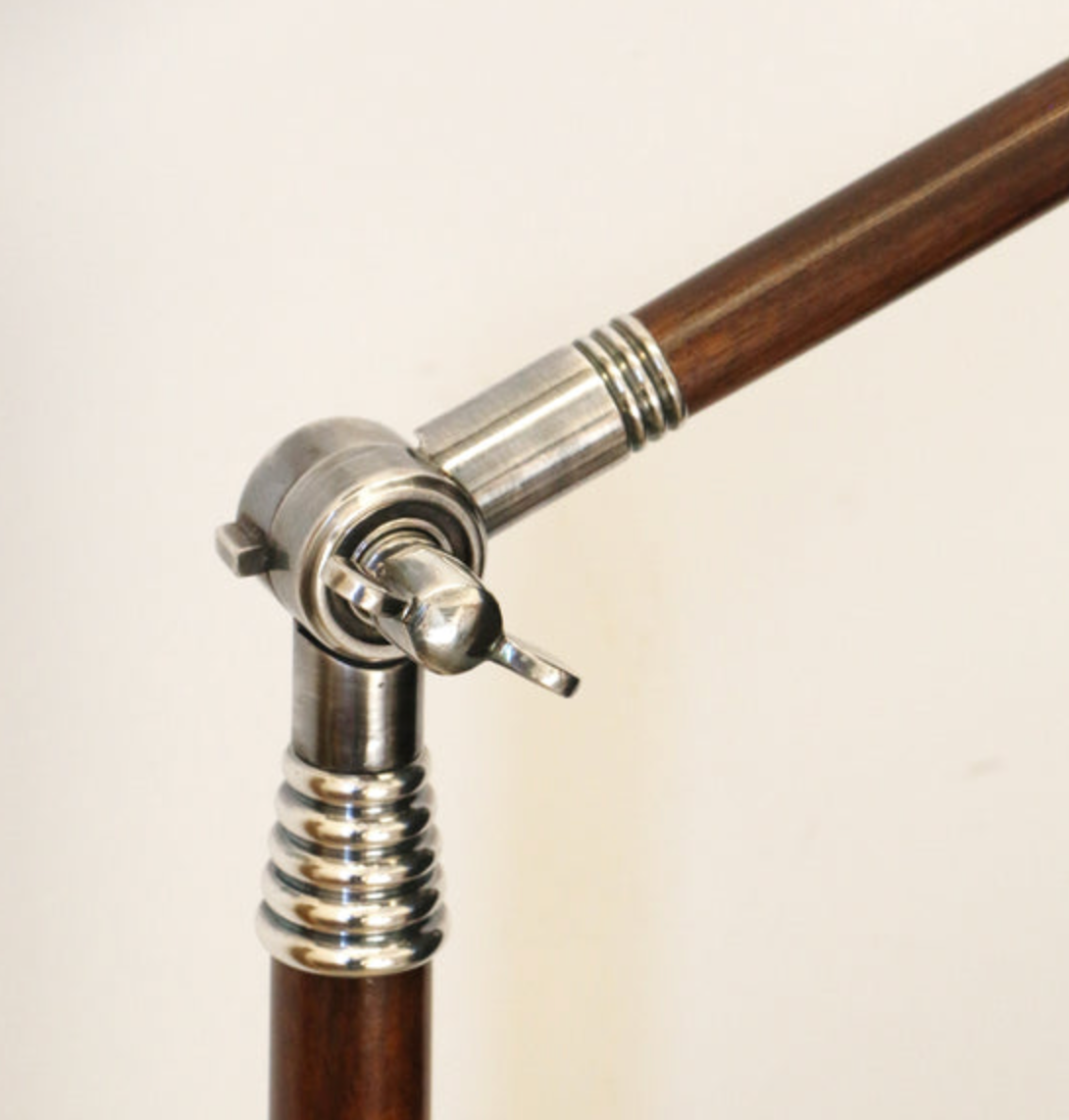 Wood & Pewter Adjustable Floor Lamp