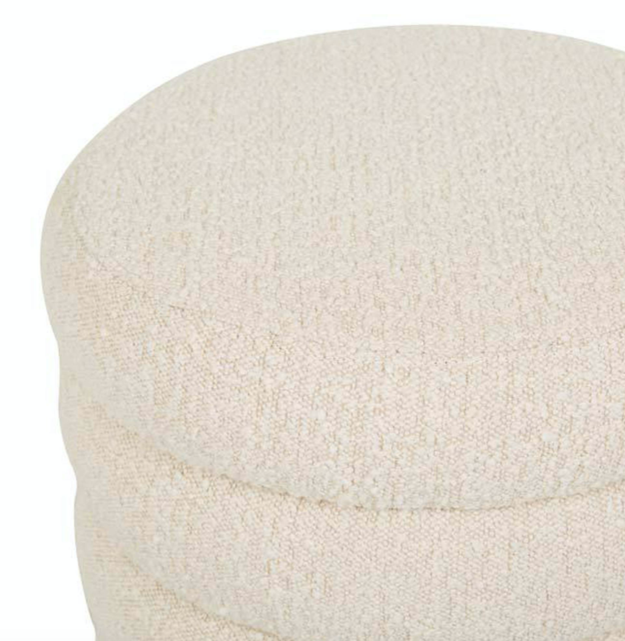 Kennedy Round Ribbed Ottoman - Boucle