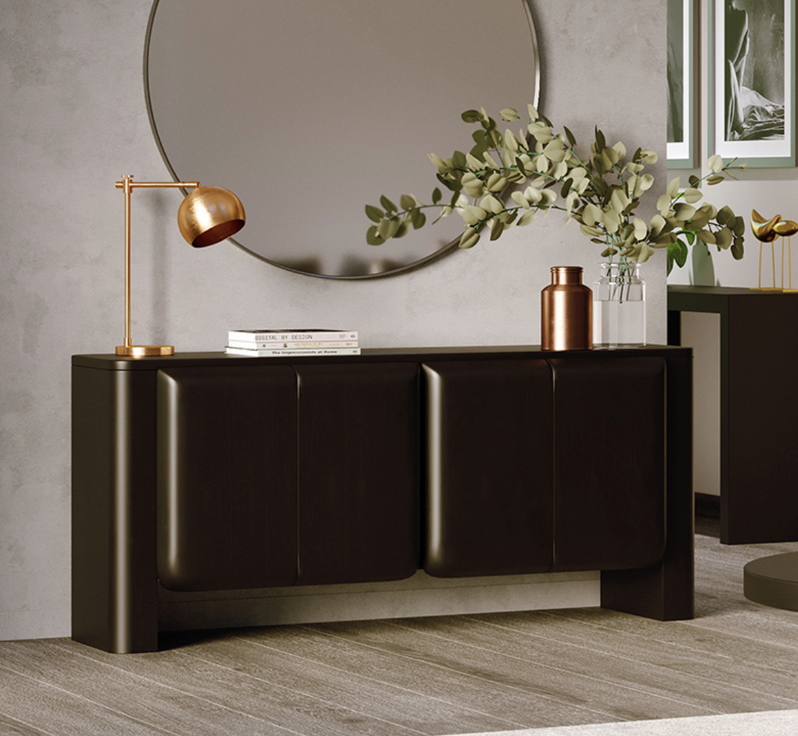 Noir Curved Sideboard - Black