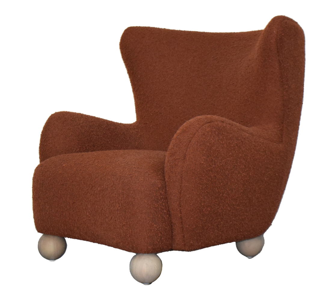 Oliver High Back Armchair - Rust