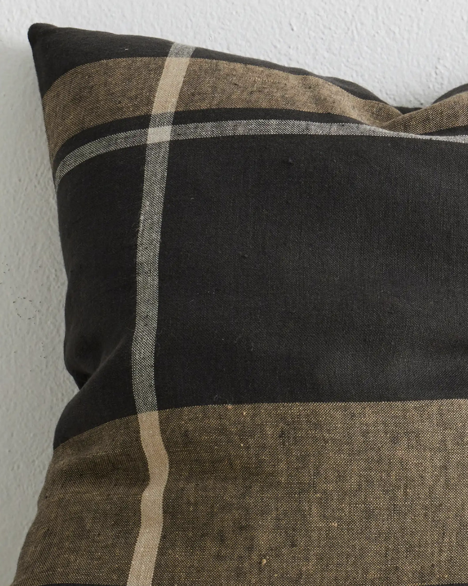 Dante Feather Filled Check Cushion - Midnight