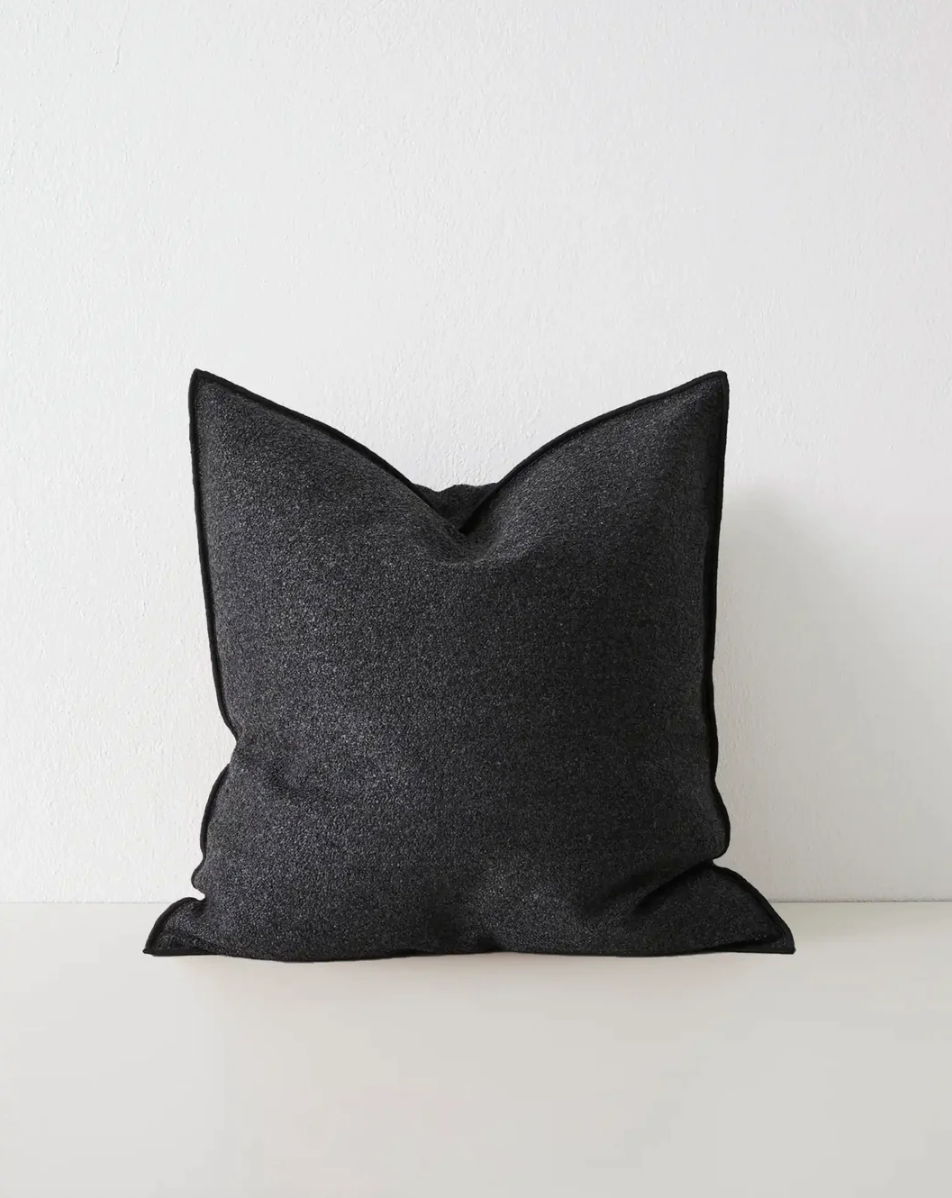 Alberto Feather Filled Bouclé Cushion - Onyx