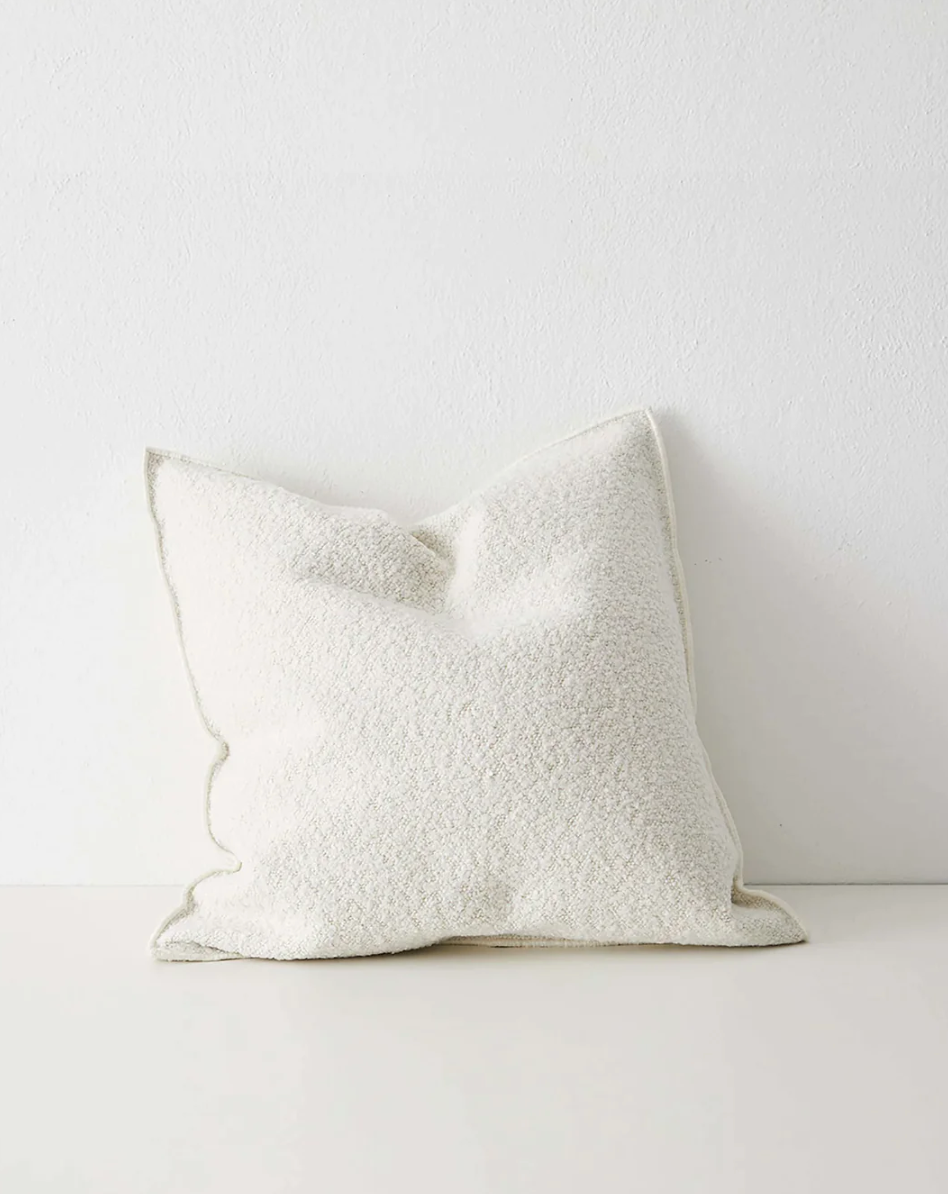 Alberto Feather Filled Bouclé Cushion - Ivory