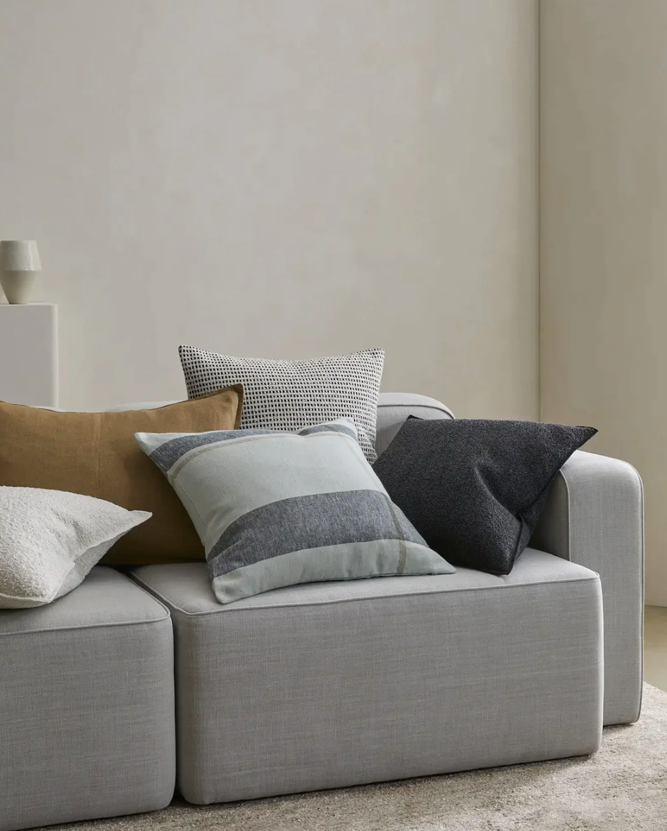 Dante Feather Filled Check Cushion - Laurel