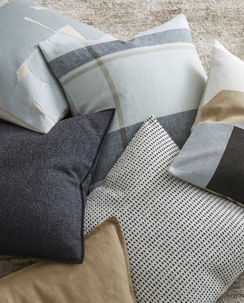 Dante Feather Filled Check Cushion - Laurel