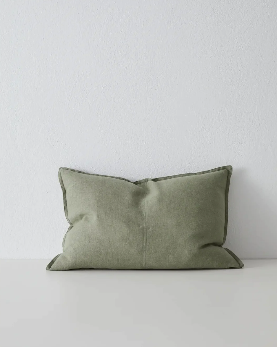 Como Linen Feather Filled Cushion - Olive