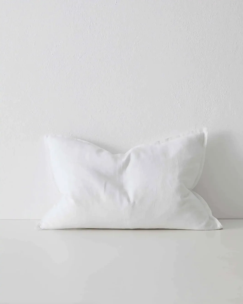 Como Linen Feather Filled Cushion - Snow