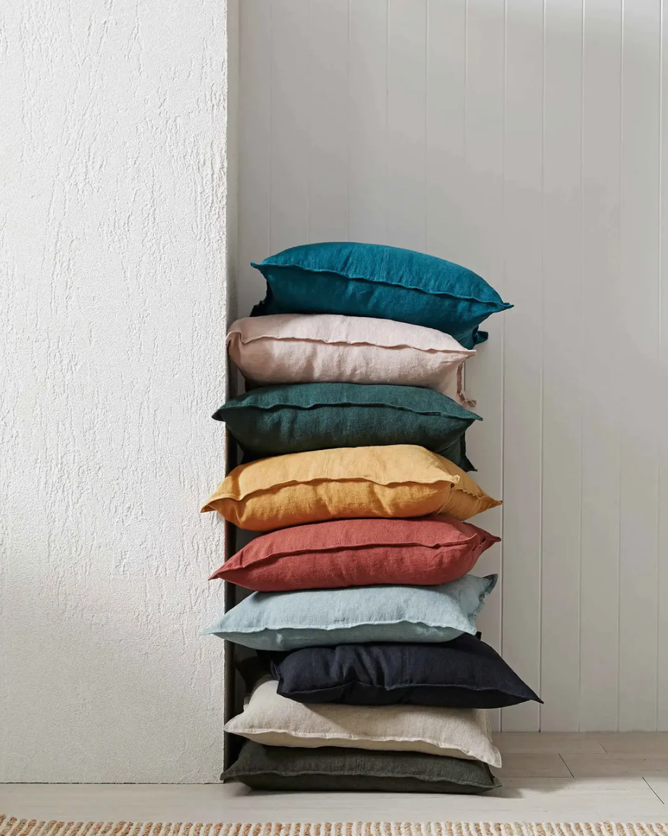 Como Linen Feather Filled Cushion - Ocean