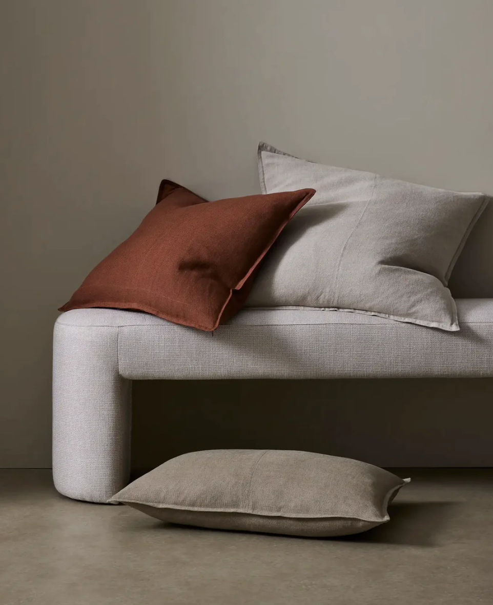 Como Linen Feather Filled Cushion - Tobacco