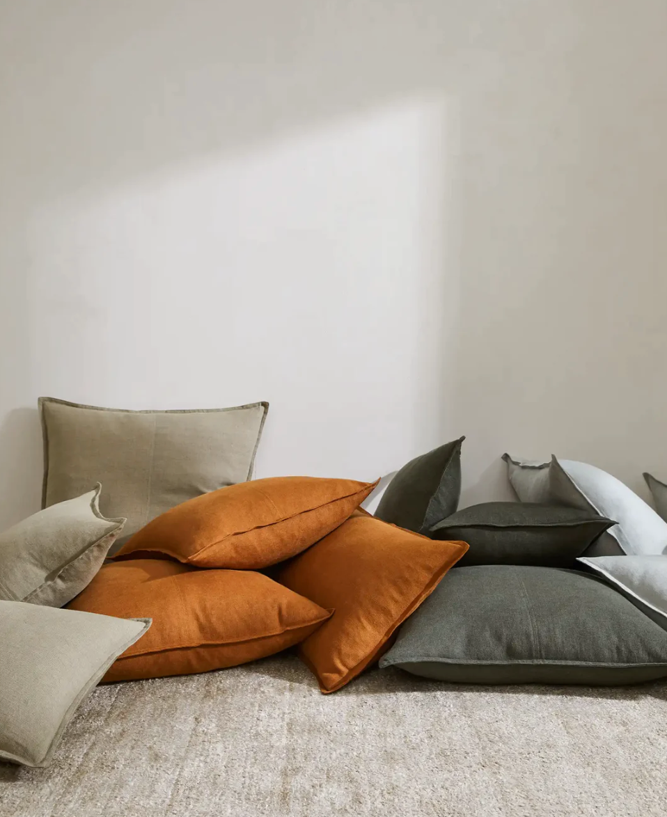 Como Linen Feather Filled Cushion - Spice