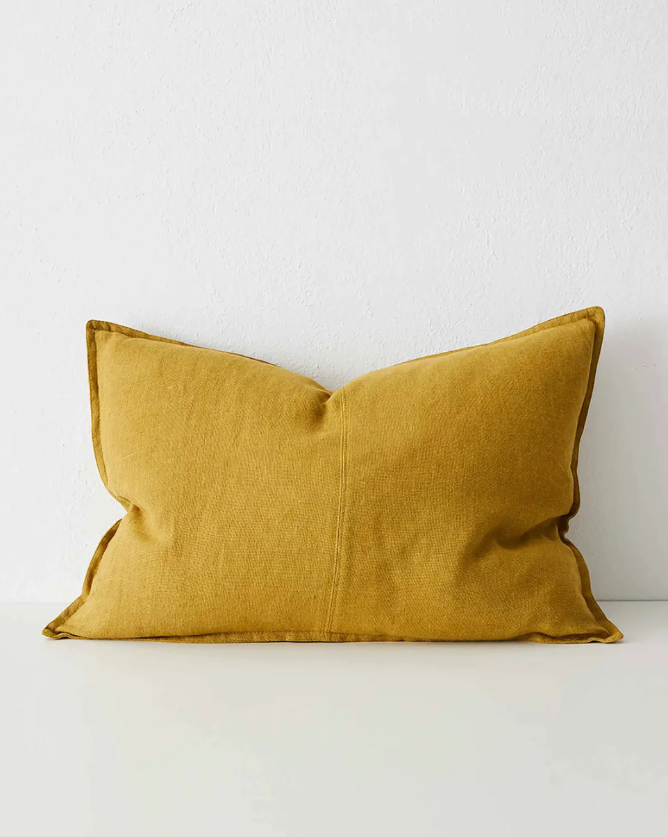 Como Linen Feather Filled Cushion - Moss