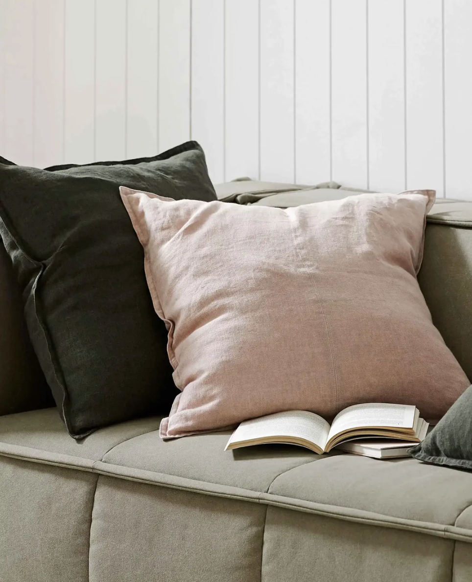 Como Linen Feather Filled Cushion - Blush