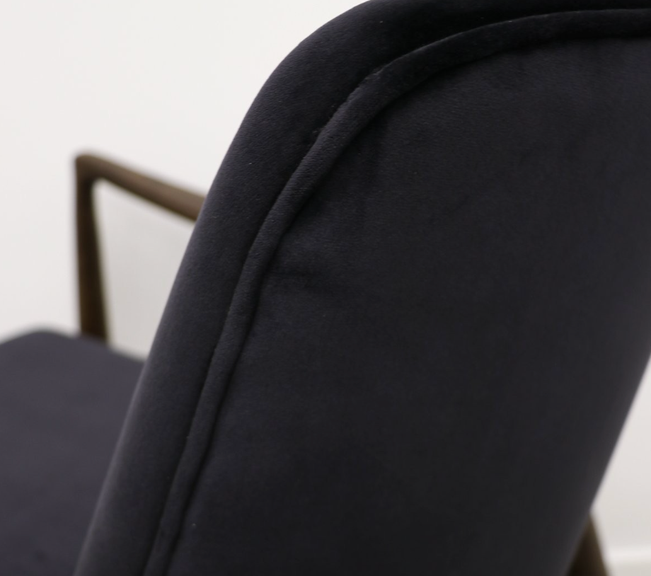 Morley Ash Wood Armchair - Navy Blue Velvet