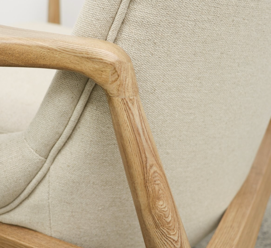 Morley Ash Wood Armchair - Natural Linen