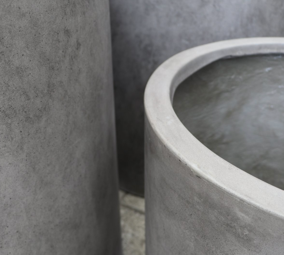 Mikonui Cylinder Planter - Weathered Cement