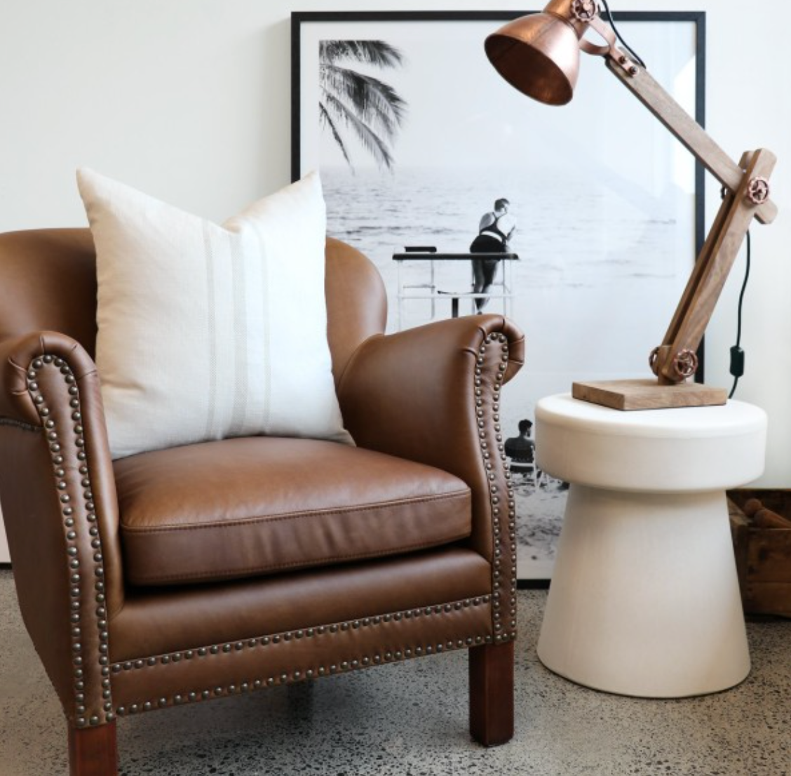 Rhodes Leather Armchair - Brown