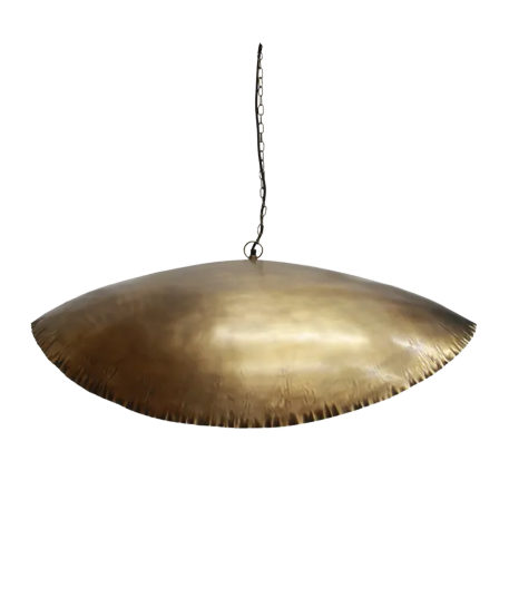 Masaomi Crimped Edge Wave Pendant Gold Large