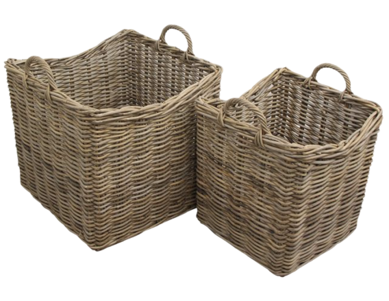 Grove Rattan Square Planter Basket (Set of 2)