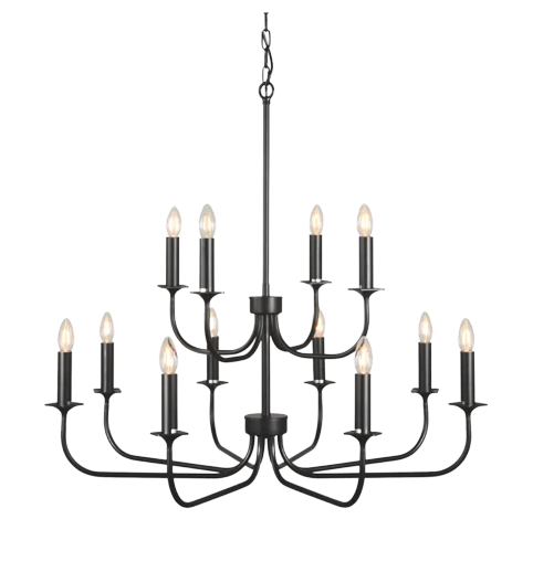 Forbes Iron Chandelier Two Tier