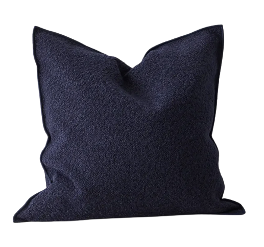 Alberto Feather Filled Bouclé Cushion - Midnight