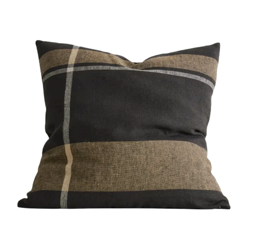 Dante Feather Filled Check Cushion - Midnight