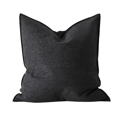 Alberto Feather Filled Bouclé Cushion - Onyx