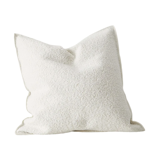 Alberto Feather Filled Bouclé Cushion - Ivory