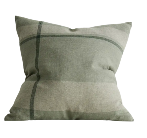 Dante Feather Filled Check Cushion - Spruce