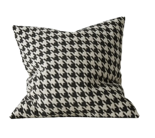 Giovanni Feather Filled Houndstooth Cushion - Midnight