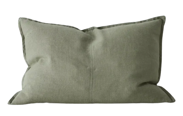 Como Linen Feather Filled Cushion - Olive
