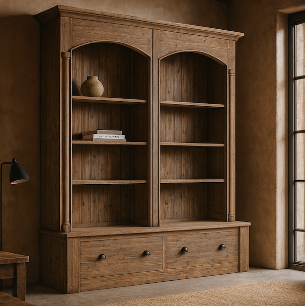 Archtop Bookcase Elm