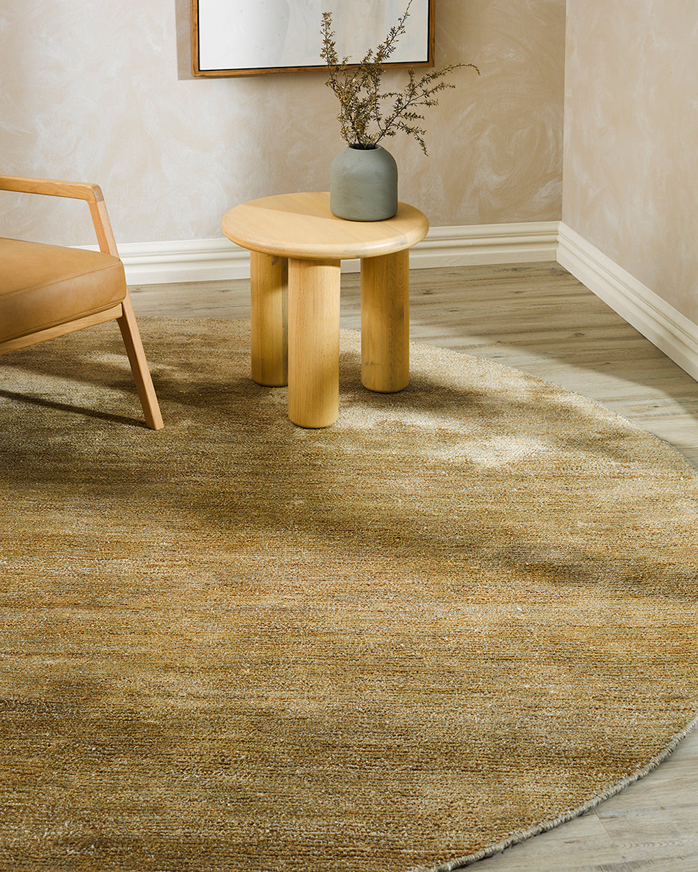 Anchorage Round Floor Rug - Sand Dune